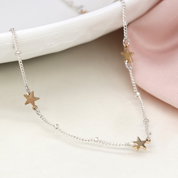 04212 Gold Silver Plated Star Necklace By Pom