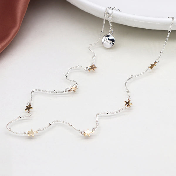 04212 Gold Silver Plated Star Necklace By Pom