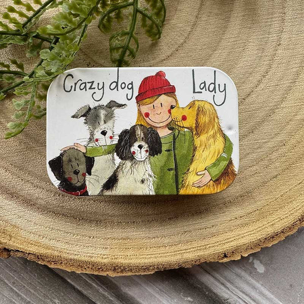 SLT10 Crazy Dog Lady Small Sliding Tin