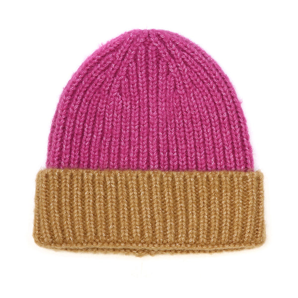 40719 Magenta Ribbed Beanie Hat by POM