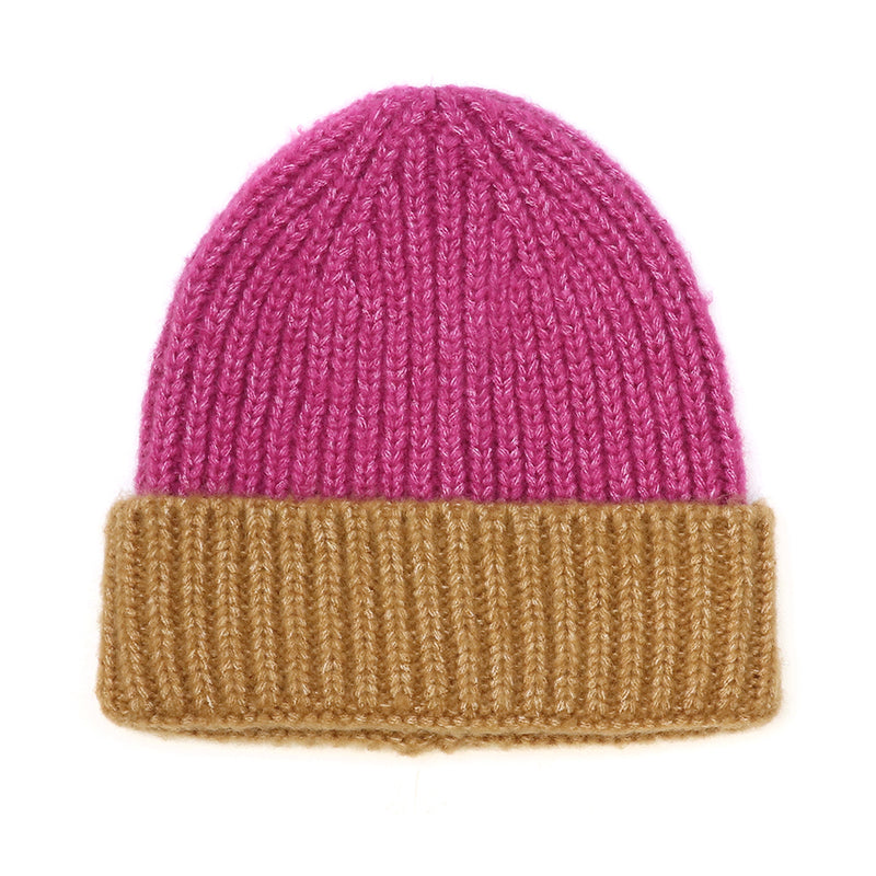40719 Magenta Ribbed Beanie Hat by POM