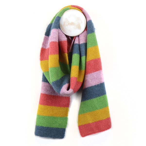 52856 Rainbow Knitted  Scarf by Pom