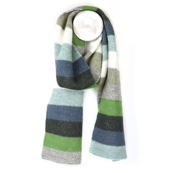 53047 Denim Grey Stripe Scarf by Pom