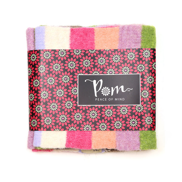 53048 Green Pink Multi Stripe Scarf by Pom