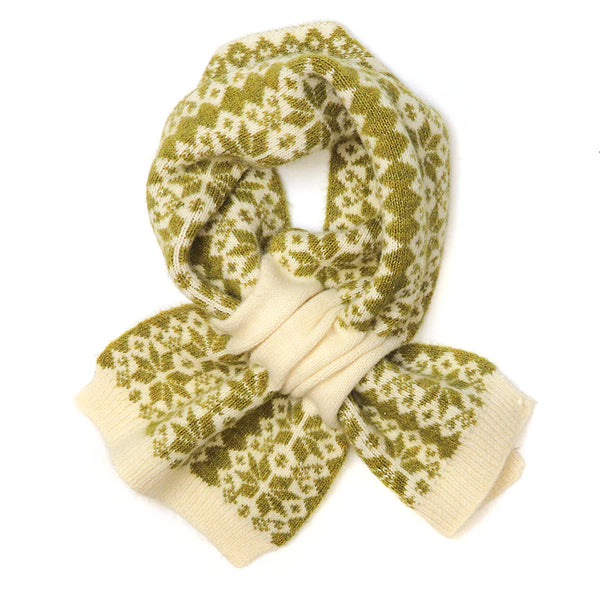 53073 Olive Green Scandi Pull Through Scarf by Pom