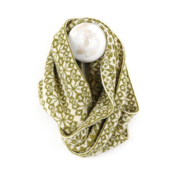 53074 Olive Green Scandi Snood Scarf by Pom