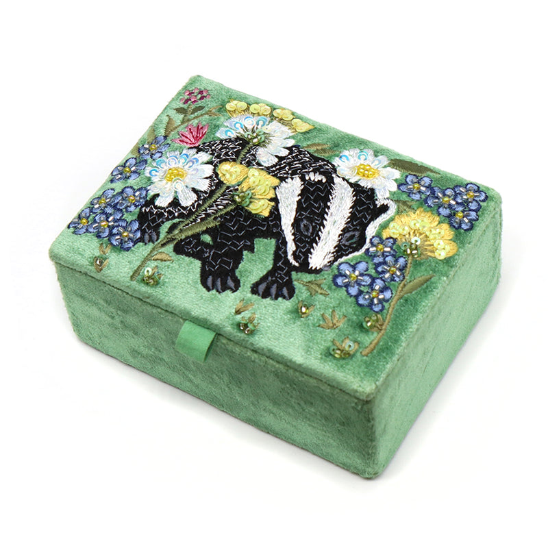 81723 Green Badger Small Jewellery Box By Pom