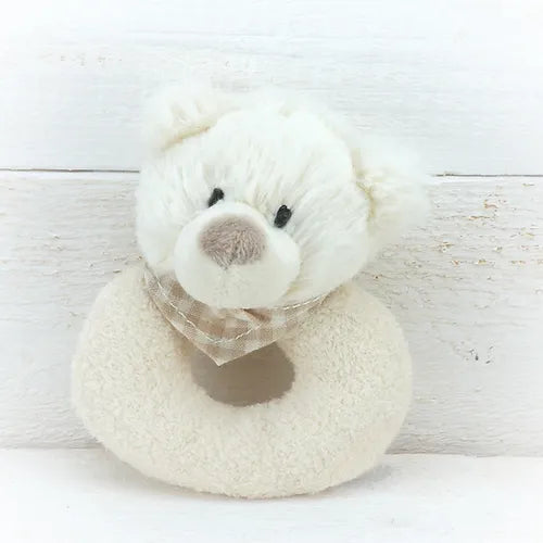 Cream Bear Baby Rattle By Jomanda