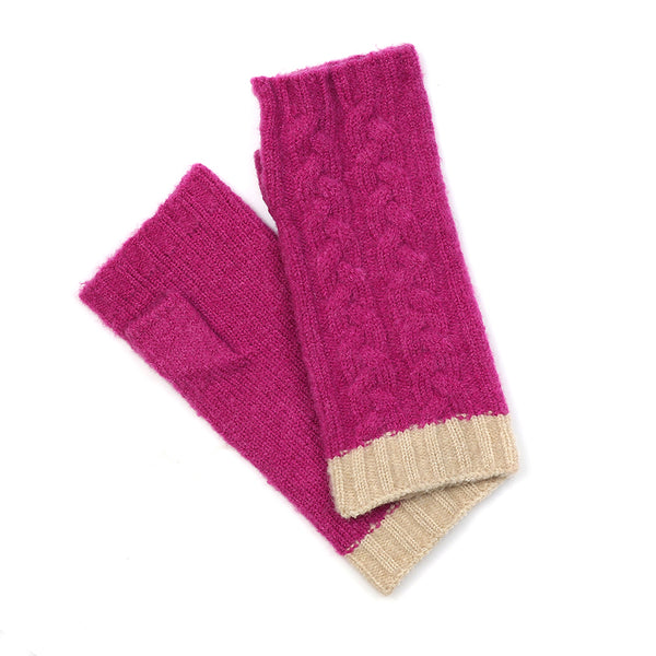 90283 Bright Magenta Wrist Warmer Gloves By Pom