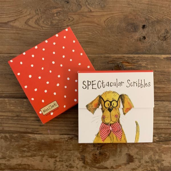 MM37 Spectacular Scribbles Dog Mini Magnetic Notepads By Alex Clark Art