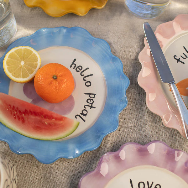 Hello Petal Daisy Plate By Caroline Gardner