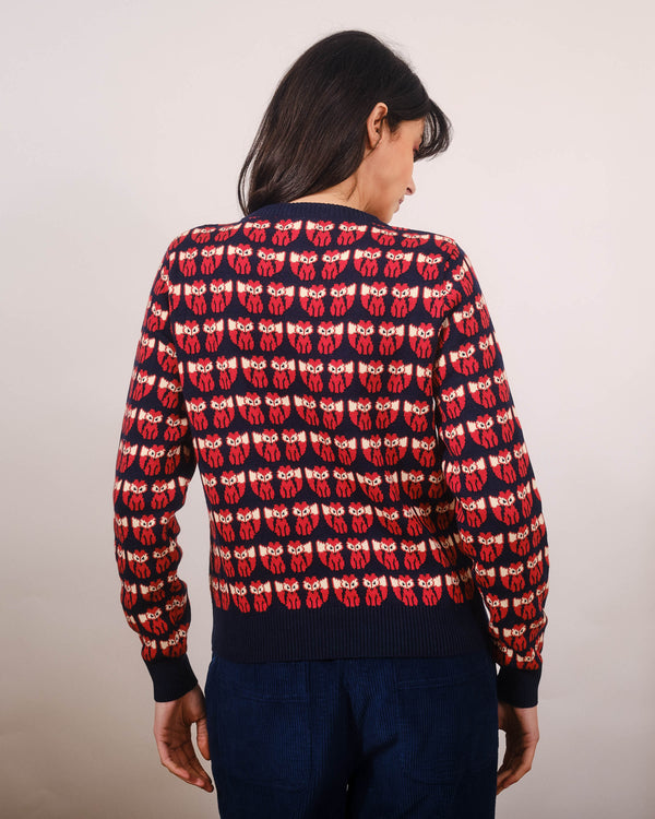 Basic Fox Sweater in Navy