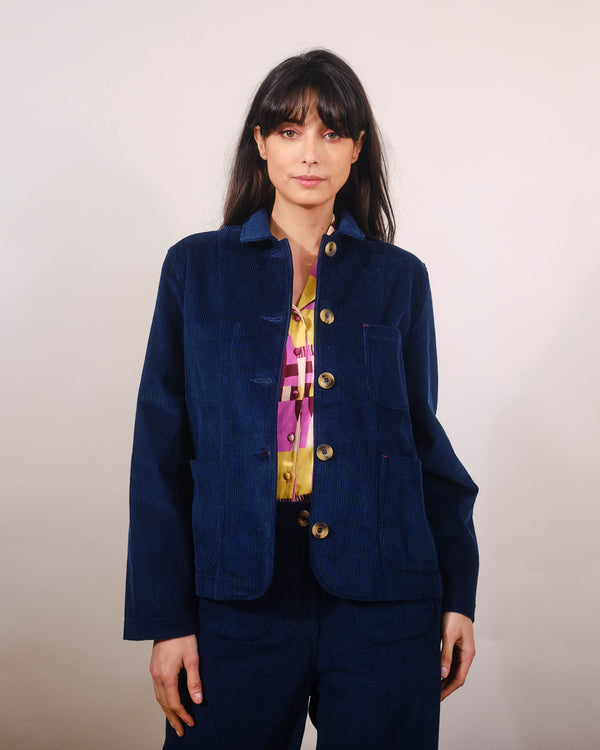 Chore Jacket in Navy Jumbo Cord