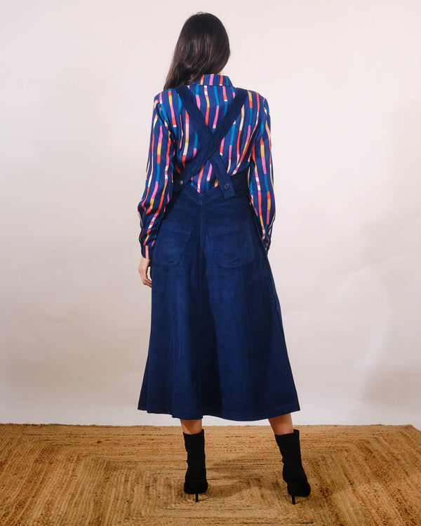 Jennifer Dress in Navy Jumbo Cord