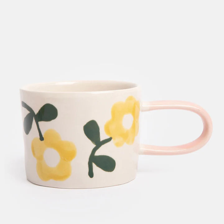 MGG113 Yellow Flower Print Mug By Caroline Gardner