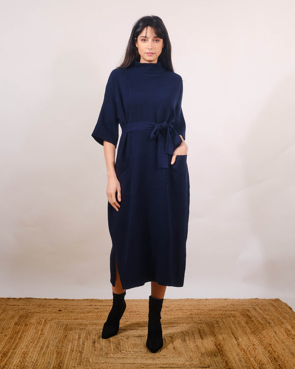 Miami Knit Dress in Navy