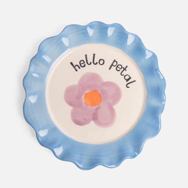 Hello Petal Daisy Plate By Caroline Gardner