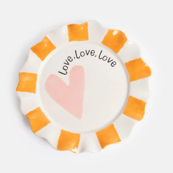 Love, Love, Love Heart Plate By Caroline Gardner