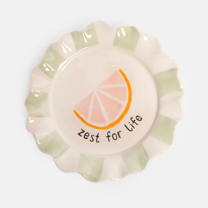 PLT115 Zest For Life Grapefruit Plate By Caroline Gardner