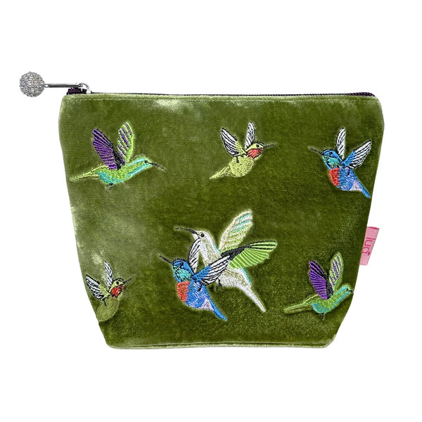 PU288 Olive Hummingbird Cosmetic Purse By Lua