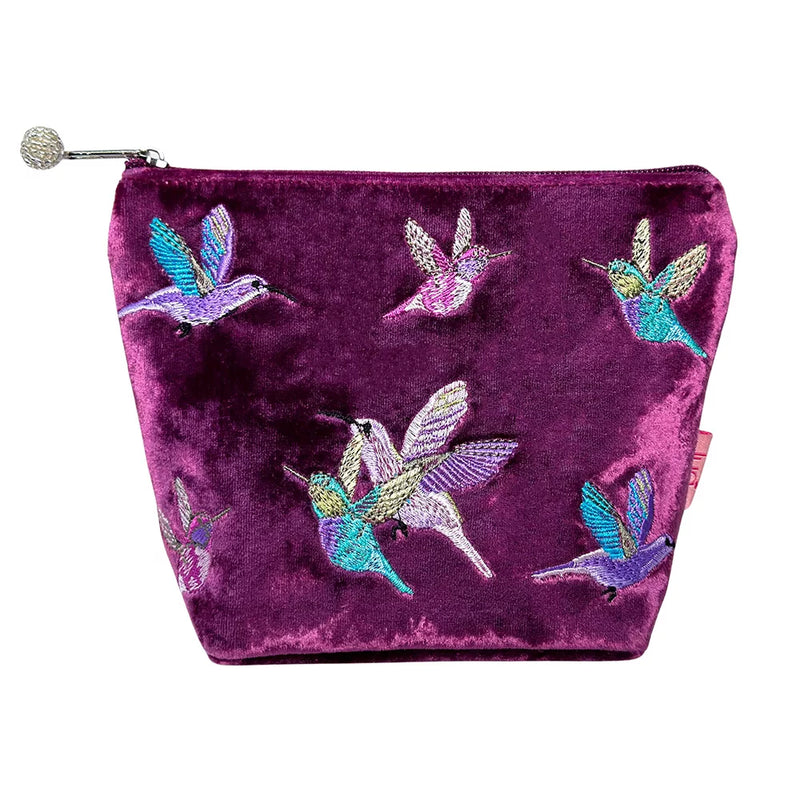 PU288 Plum Hummingbird Cosmetic Purse By Lua