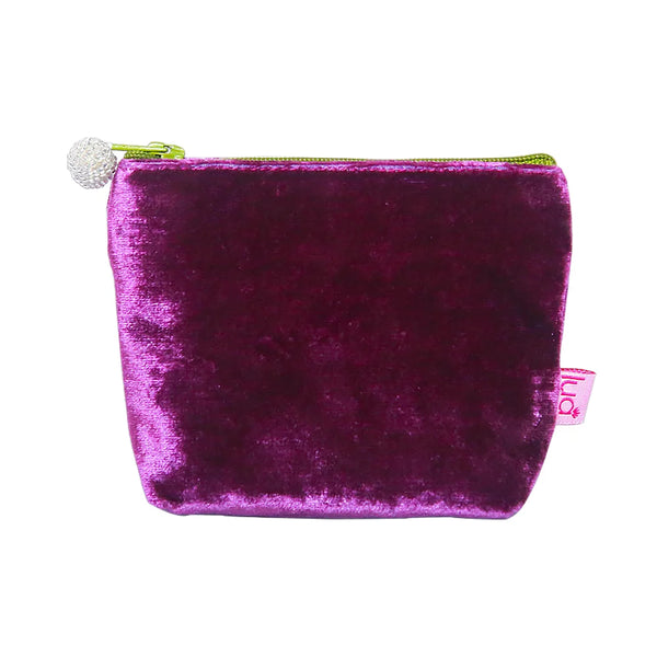 PU415 Plum Mini Velvet Purse By Lua