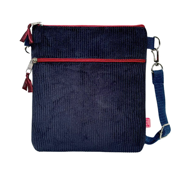 Navy Cord Cross Body Purse By Lua