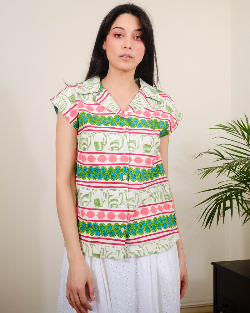 Phyllis Top in Lemonade Print