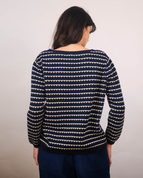 Rosa Sweater in Waves Navy