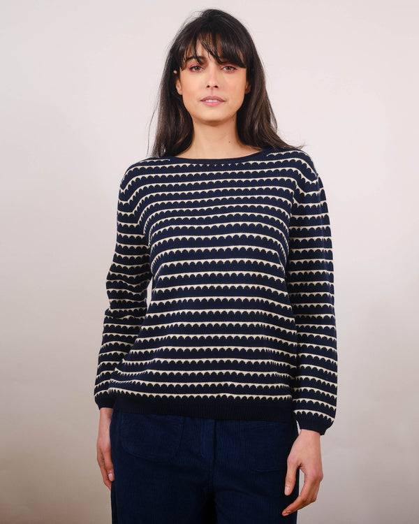 Rosa Sweater in Waves Navy