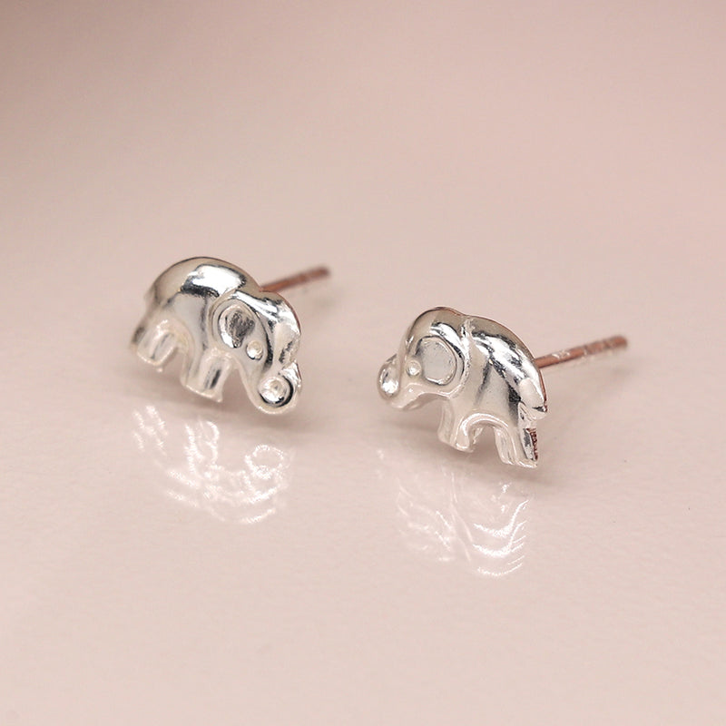 SB0783 Sterling Silver Elephant Stud Earrings By Pom