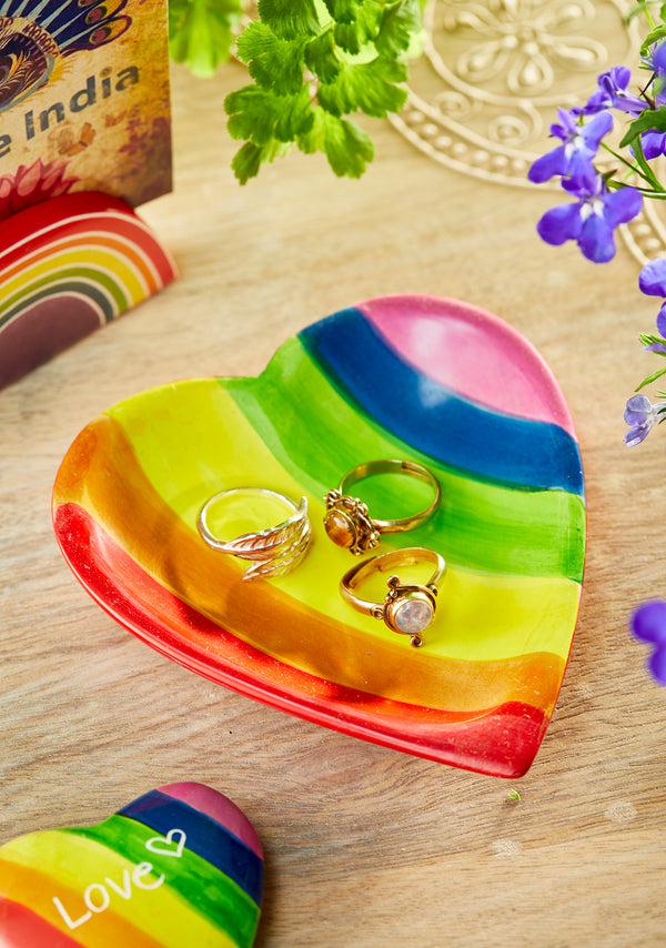 Rainbow Heart Trinket Dish By Namaste