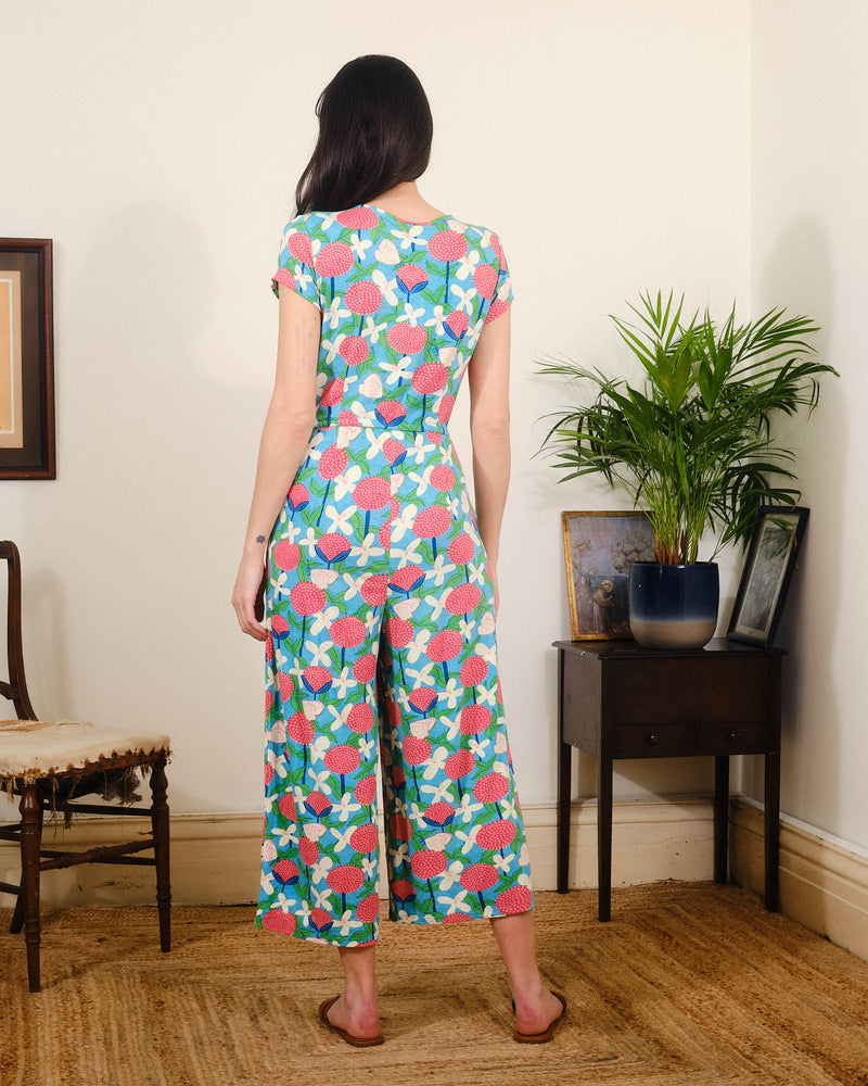 S/S Playsuit in Allium & Clematis Print