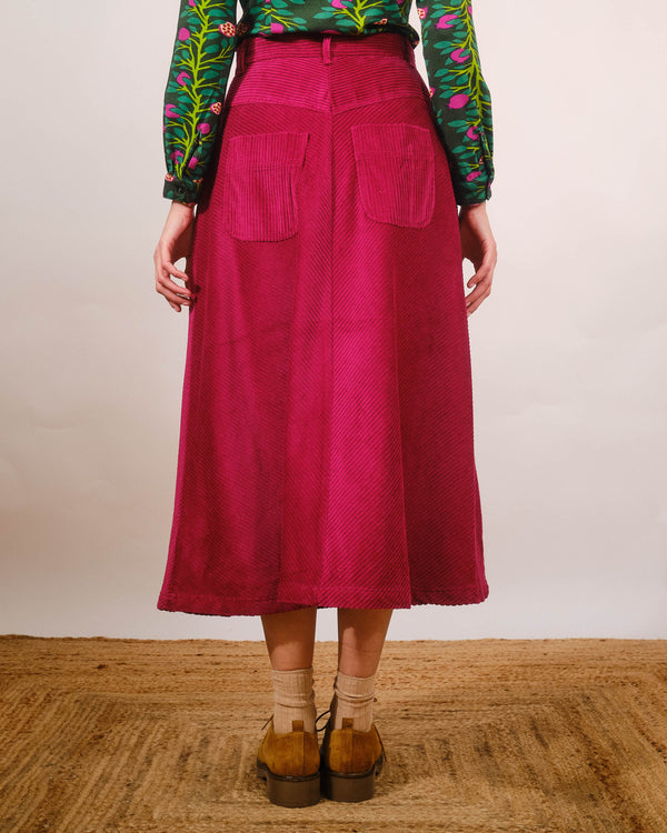 Sabrina Skirt in Cerise Jumbo Cord