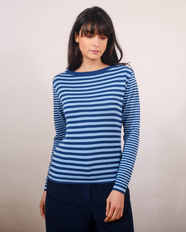 Stripe Sweater in Light Blue