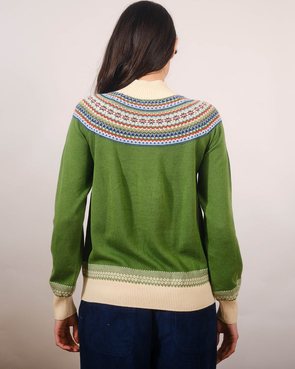 Susan Fairisle Sweater in Green
