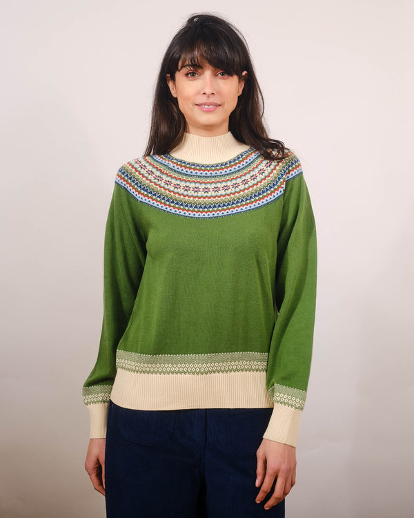 Susan Fairisle Sweater in Green