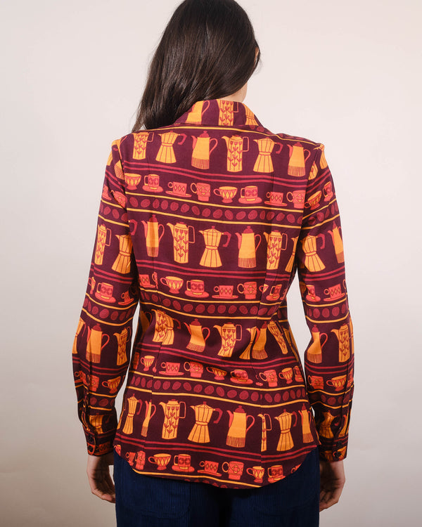 Winnie Top in Coffee Print