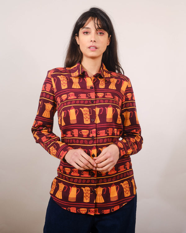 Winnie Top in Coffee Print