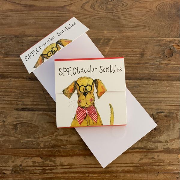 MM37 Spectacular Scribbles Dog Mini Magnetic Notepads By Alex Clark Art