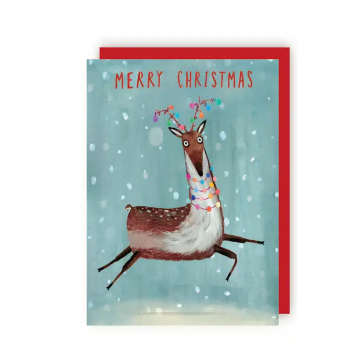 Reindeer Xmas Greetings Card By Charley Rabbit