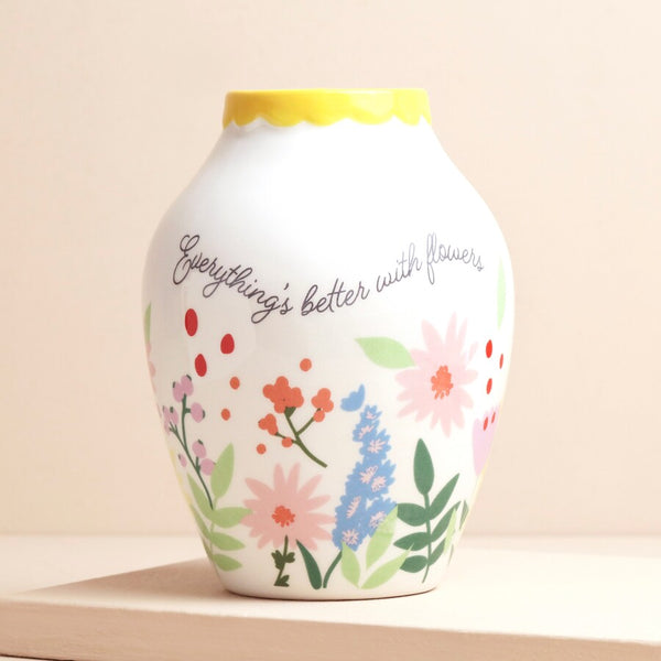 Better With Flower Floral Ceramic Vase