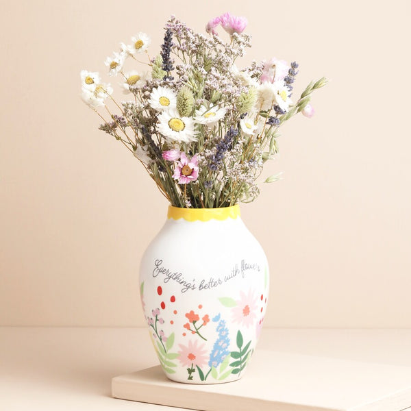 Better With Flower Floral Ceramic Vase