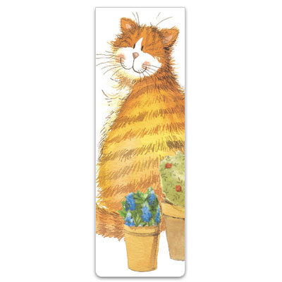 BM41 Cat And Pots Magnetic Bookmark By Alex Clark Art