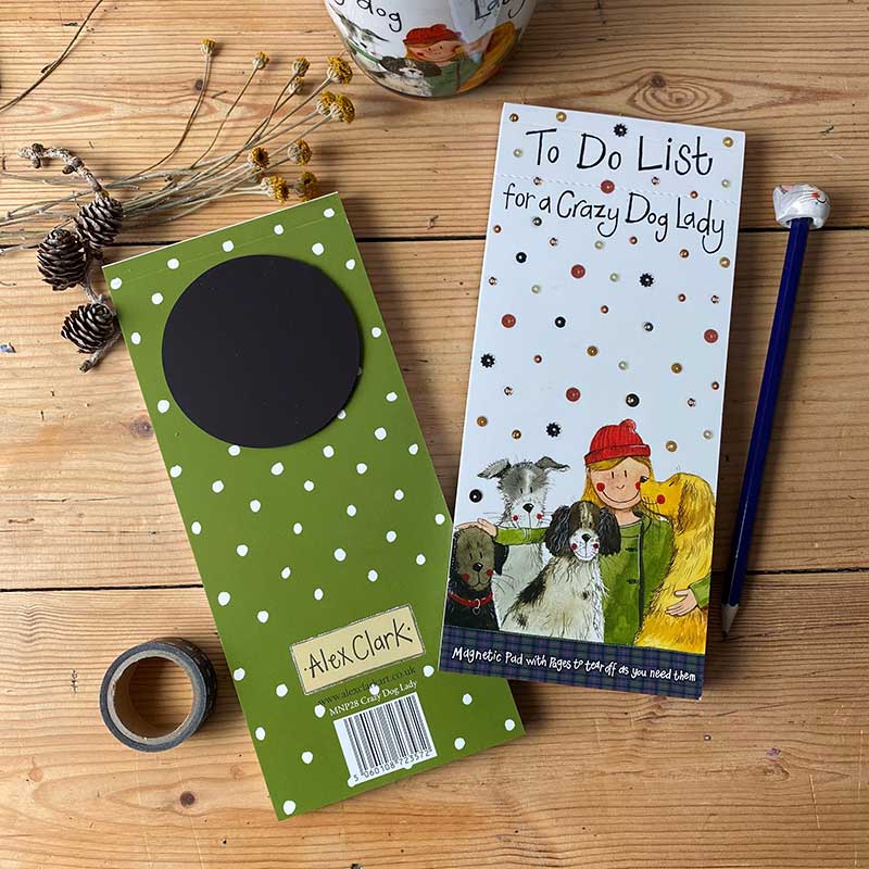 MNP28 Crazy Dog Lady Magnetic To Do List By Alex Clark Art