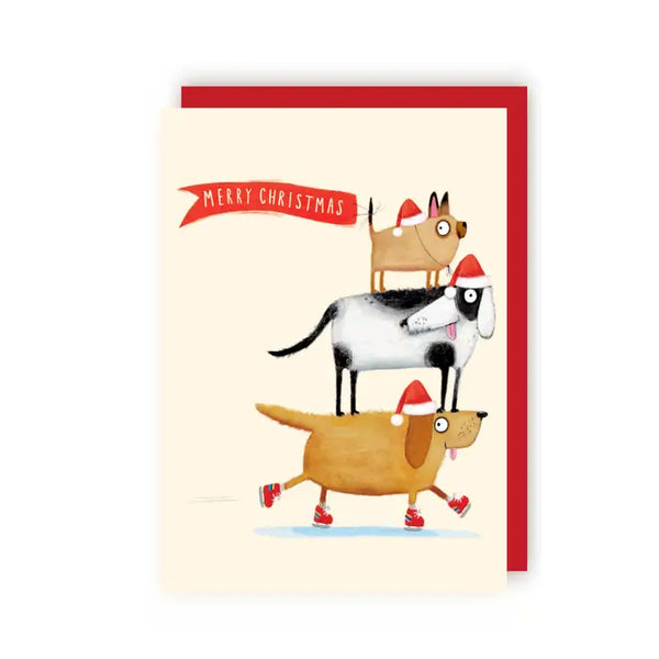 Skate Dogs Xmas Greetings Card By Charley Rabbit