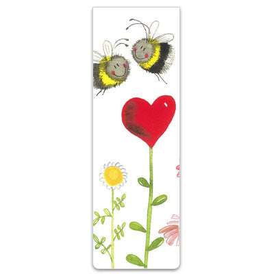 BM44 Love Heart Bees Magnetic Bookmark By Alex Clark Art