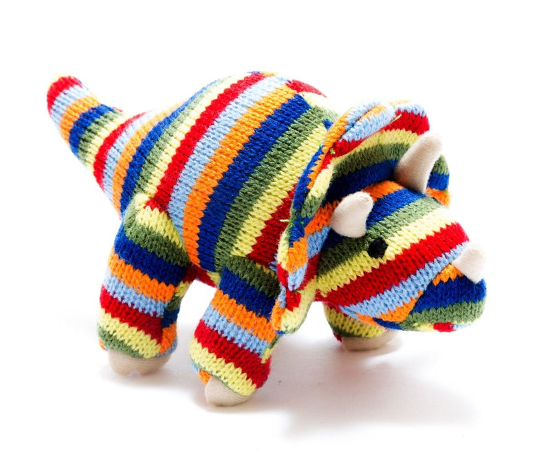 BY4159NB Rainbow Triceratops Baby Rattle By Best Years