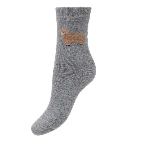 WS487 Grey/Sheep Wool Blend Socks (UK4-7)