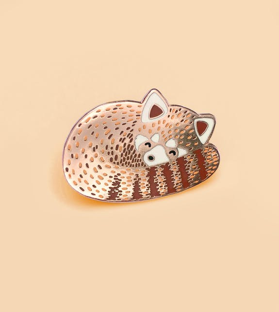 Enamel Pin Sleeping Red Panda by Tom Hardwick